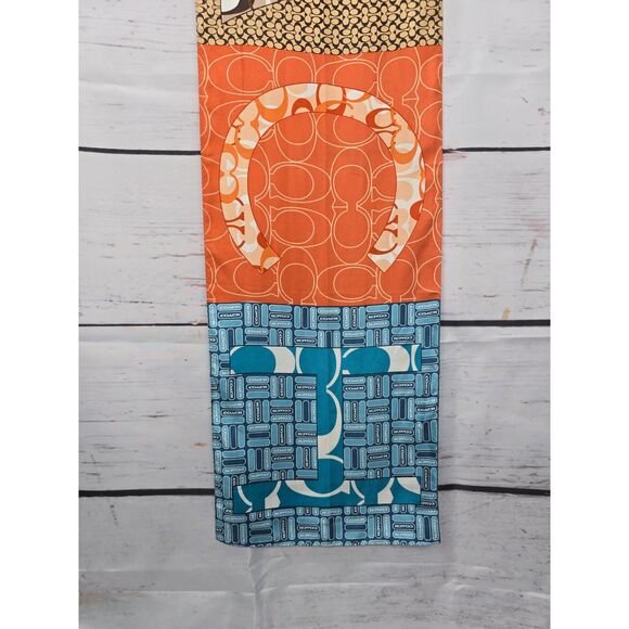 COACH Silk Signature C Logo Multicolor Scarf Twilly CA22608 - Picture 7 of 10